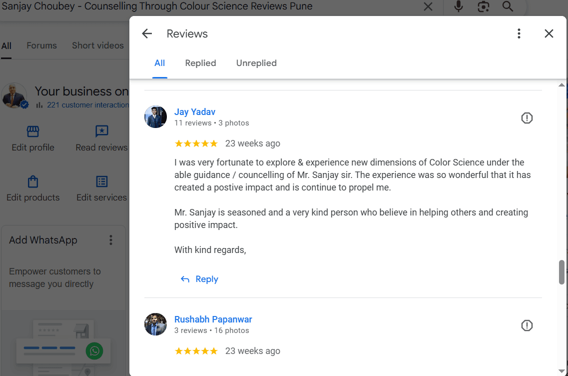 Google review of Sanjay Choubey by Mayank Bharadwaj